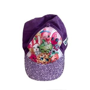 Shopkins | Hat Cap Glitter Purple Pink Trucker Style Velcro Adjustable One Size